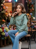 بلوز دخترانه دورس دونخ گلدوزی طرح قلب